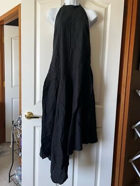 The Drop Ciga Halter Linen Maxi Dress Black